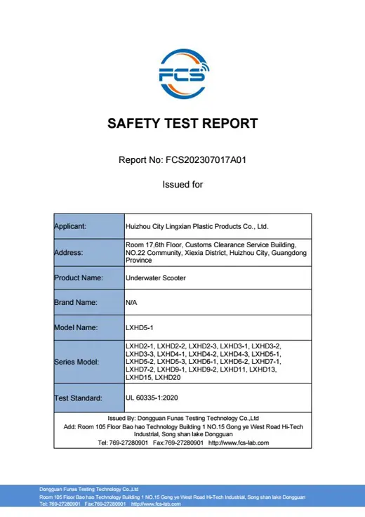 UL Safety Test Report