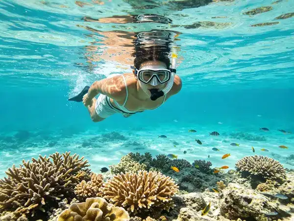 Electric underwater scooter for snorkeling activities