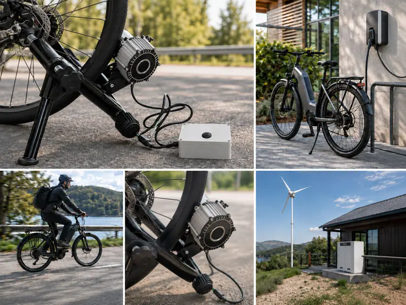 Energy generation applications featuring wheel-driven energy recovery, charging systems, wind power, and specialized generators