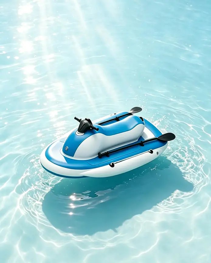 KESZING LXMT001 electric inflatable boat on water