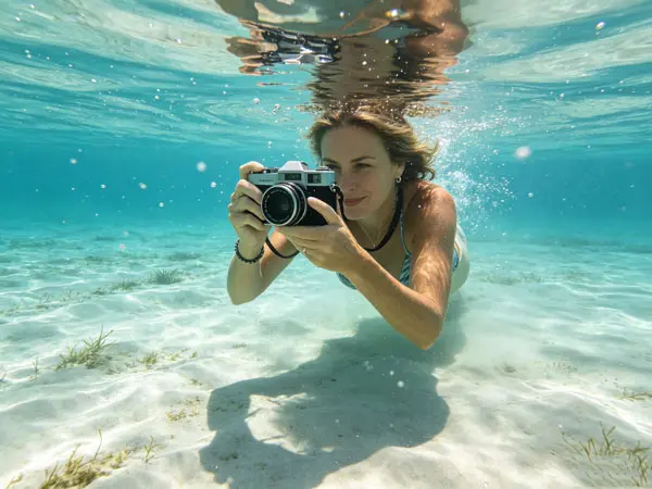 Underwater scooter for underwater photography